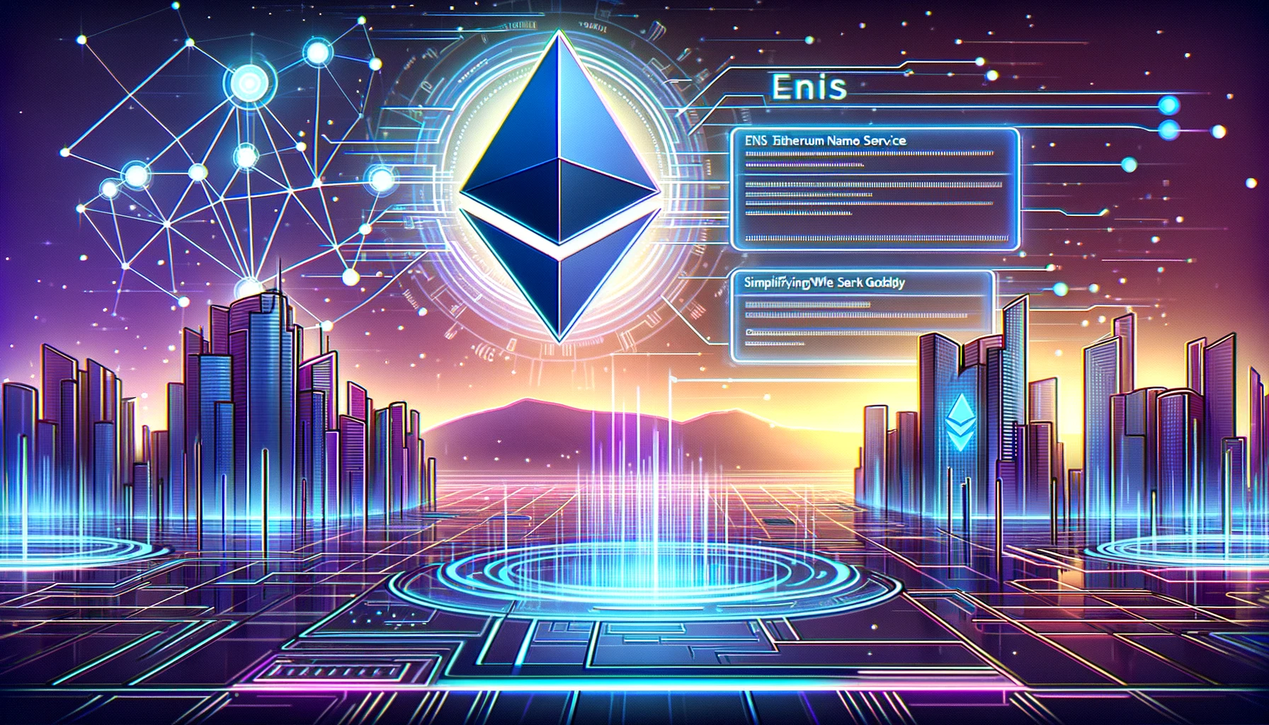 ENS and GoDaddy Partnership Logo with Web3 and Web2 Integration Concept