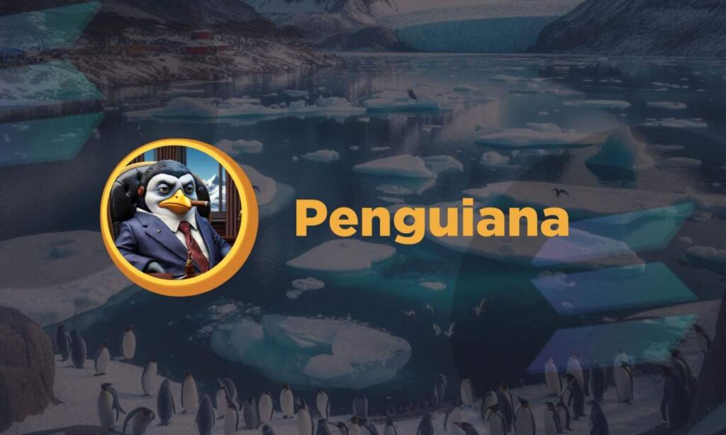 Penguiana meme coin illustration with GUIANA NFTs and play-to-earn gaming.