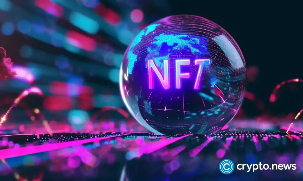Chart showing the weekly decline in NFT sales to $145 million.