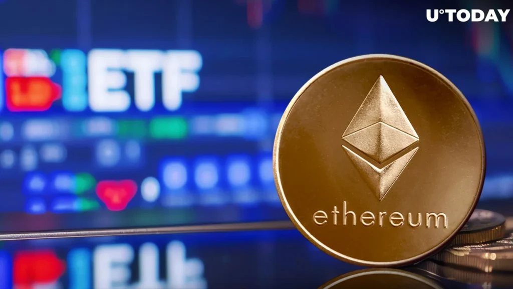 Ether price chart showing significant surge amid ETF speculation
