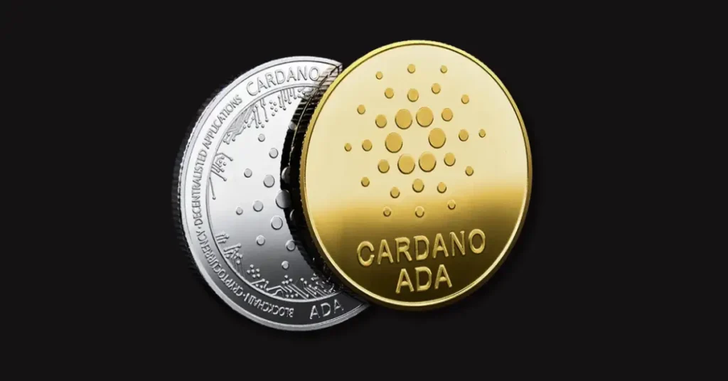 Cryptocurrency logos of Cardano (ADA), Ripple (XRP), and ETFSwap (ETFS) with upward trending charts indicating potential price increases.