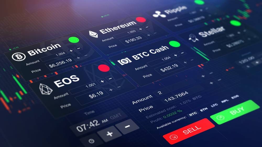 People using devices to trade cryptocurrencies on different platforms, showcasing user-friendly interfaces and strong security.