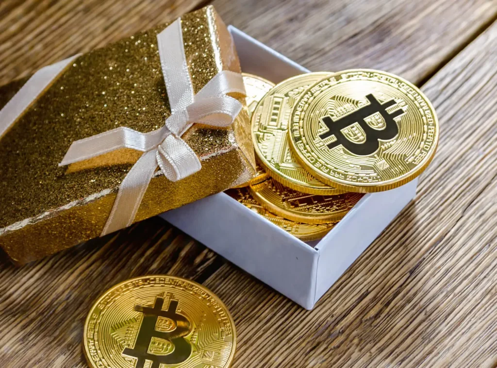 Americans buying crypto gifts like Bitcoin and Ethereum for the holiday season.