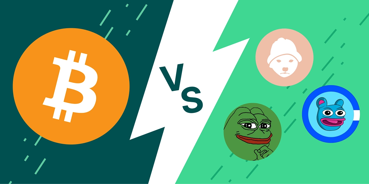 Comparison chart highlighting meme coins, NFTs, and digital certificates in blockchain applications.