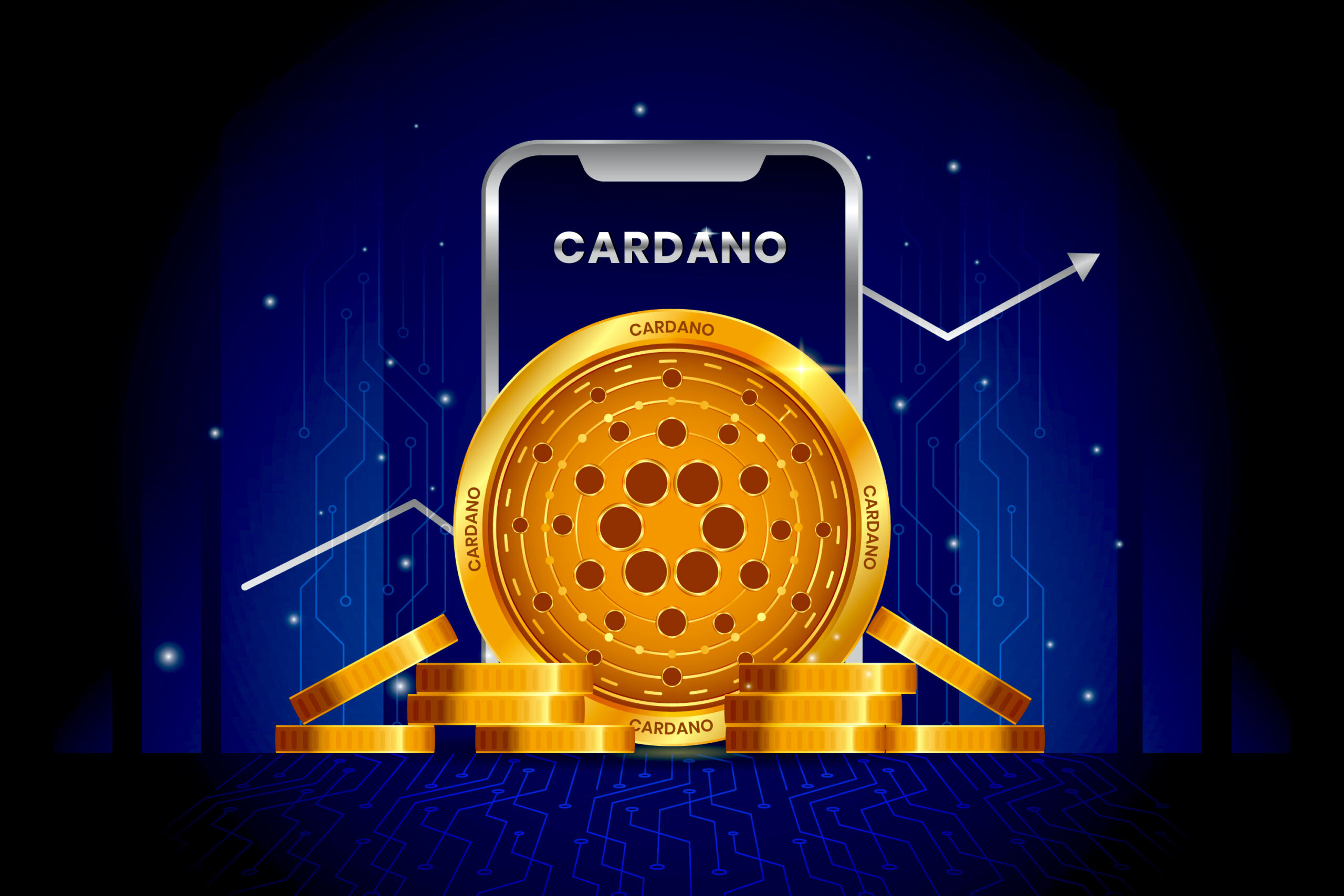 Cardano blockchain platform with ADA coin and Proof of Stake mechanism