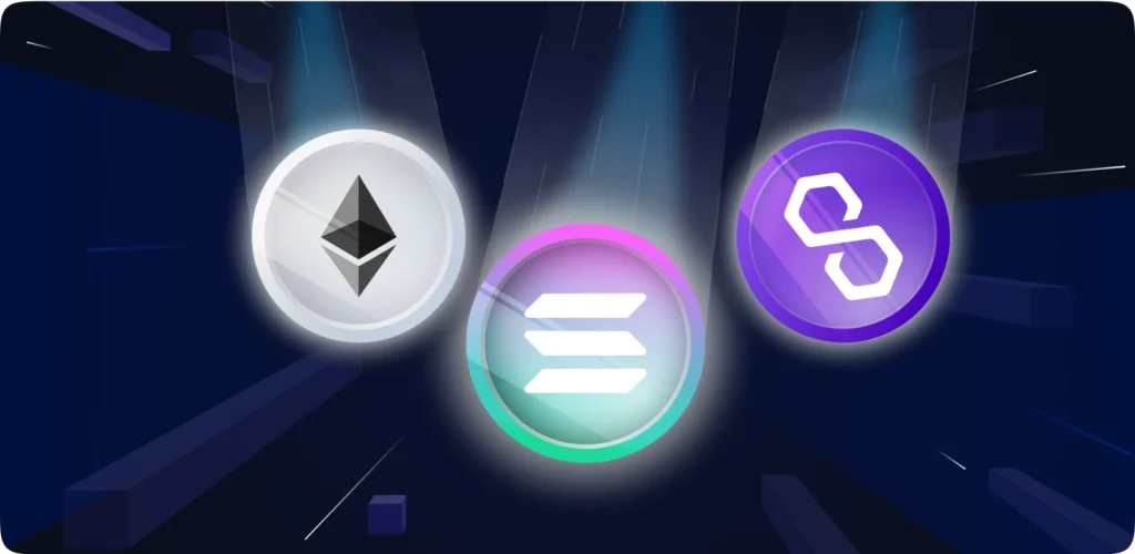 Graph showing blockchain fee growth in 2024 for Ethereum, Tron, and Solana.