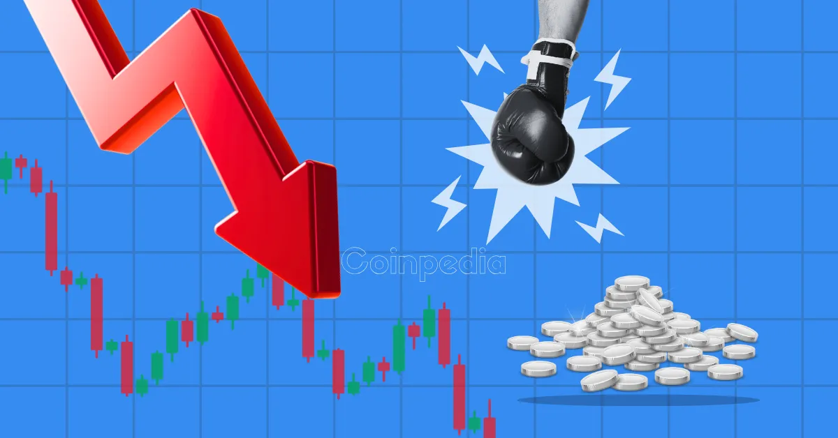 Crypto market liquidation chart showing Bitcoin's steep decline