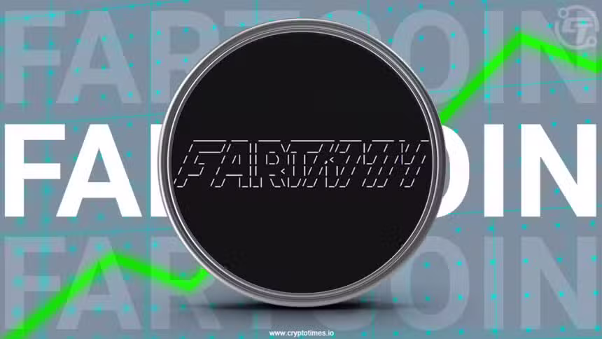 Fartcoin price chart showing 28% surge amid a broader market dip
