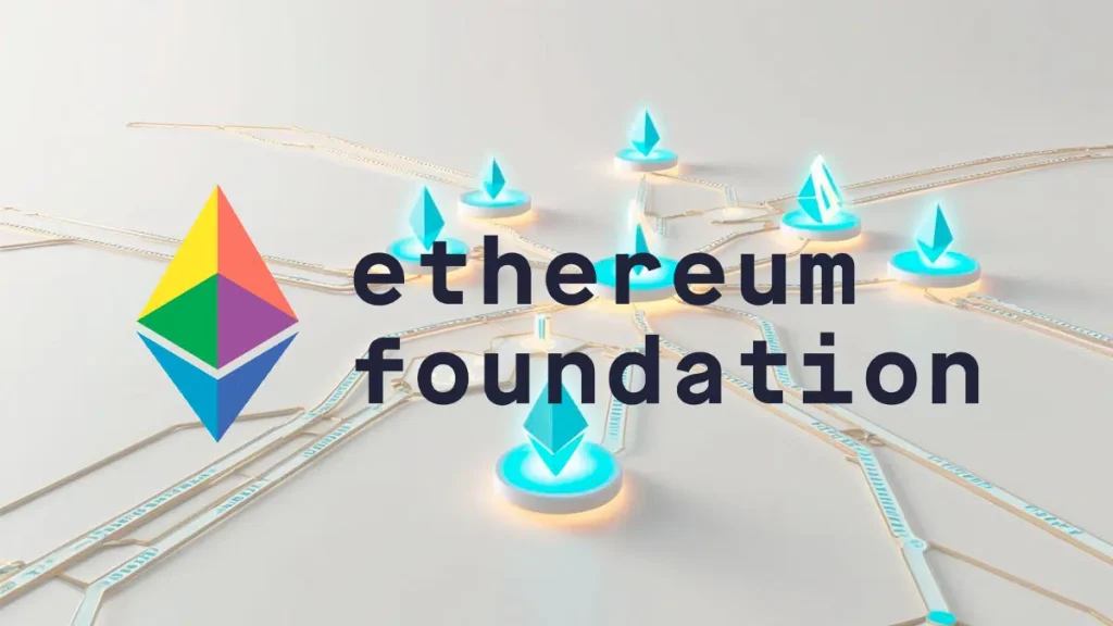 Ethereum Foundation logo with developers and network scaling graphics